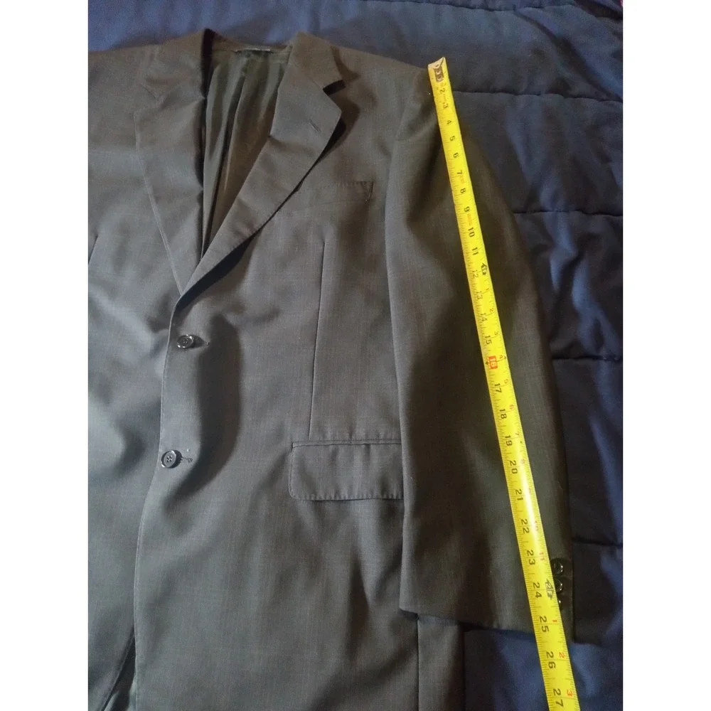Canali Men's Pure Wool Blazer‎ Jacket Black Pinstripe Italy • 42L (US) 52 (EU)